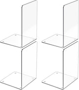 4 Pieces Bookends - bookends - Transparent Book Stand - Book Holder - Shelf Organizer - Book Support - Bookshelf - Magazine Holder Book Support - Reading Tray - Magazine Rack - for library, office, school - Transparent