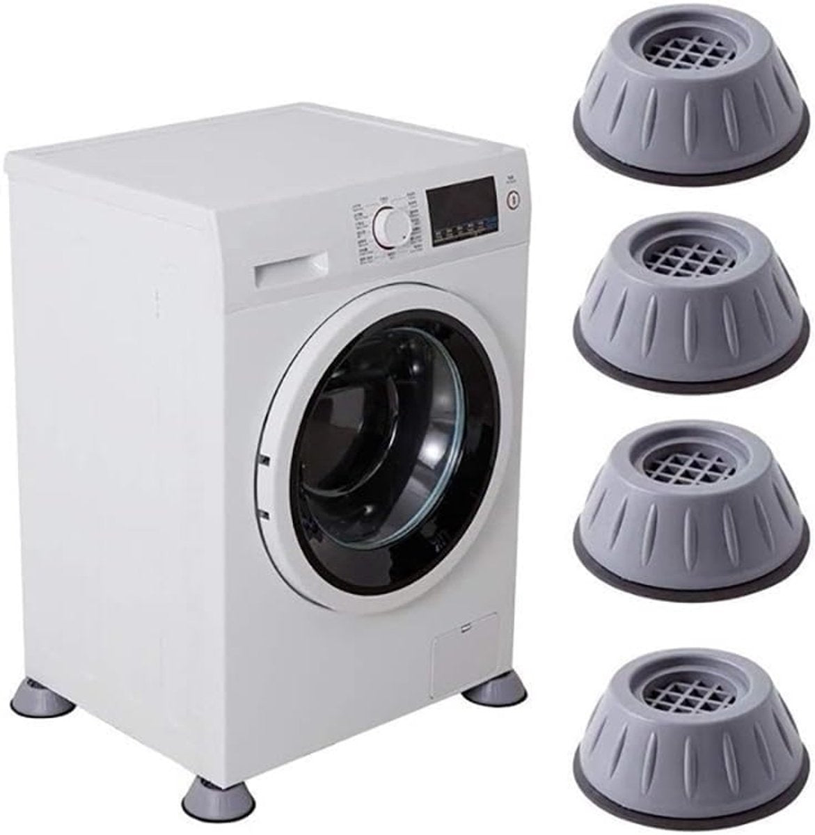 4 Pieces Vibration Washing Machine Feet - Shock Absorbers - Rubber Feet - Washing Machine Shock Absorbers - Non-slip and Quiet - Washing Machine Stand - Suitable for Washing Machine Stands - Washing Machine and Dryer Feet