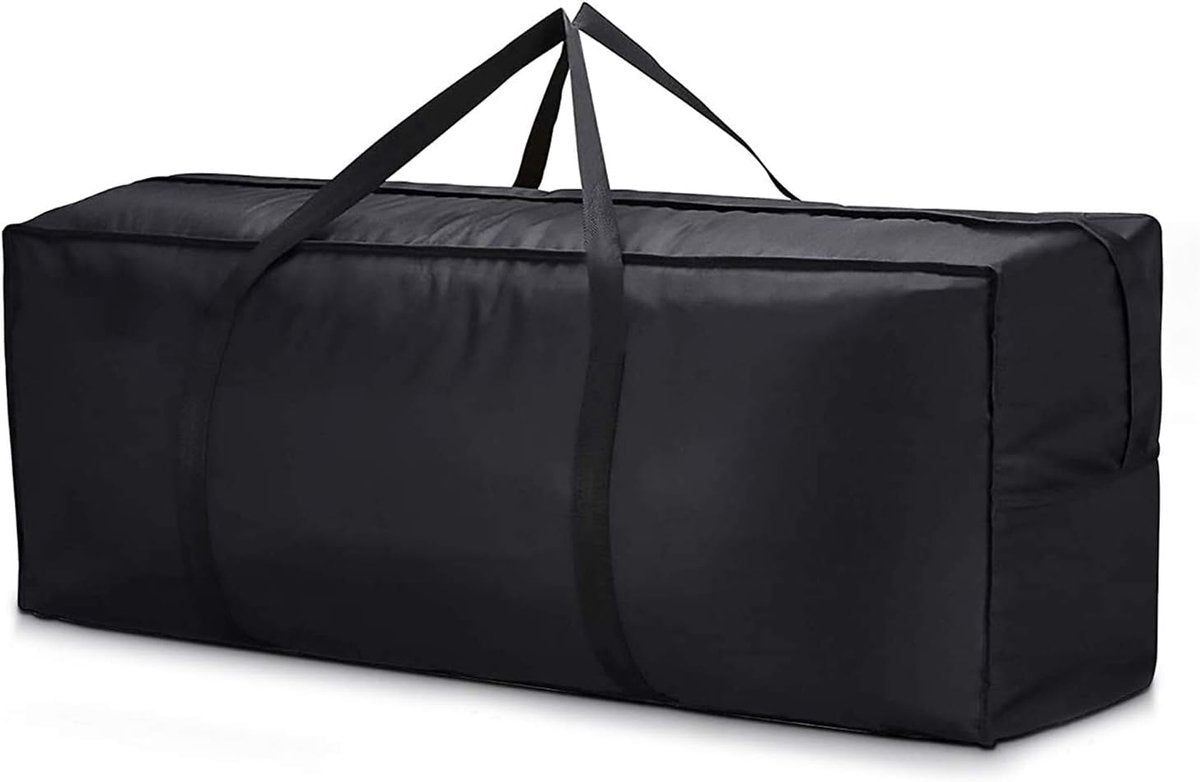 Storage bag for garden furniture cushions - 600D - waterproof - UV-resistant - portable storage bag - Dust cover - Garden Furniture Cushion Cover - for garden furniture with handles and zipper - 122x38x51cm - black