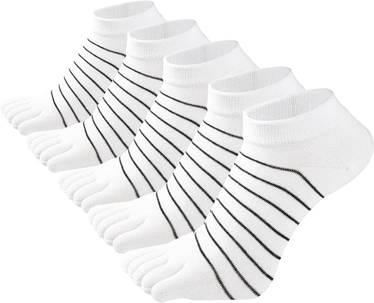 5 pairs - Toe socks - Toe socks - Yoga socks - cotton toe socks for women - Runner toe socks - Runner Toe socks - Smooth toe seam - Cotton - Comfortable Socks - sports socks - loose toe socks - breathable sports socks - white