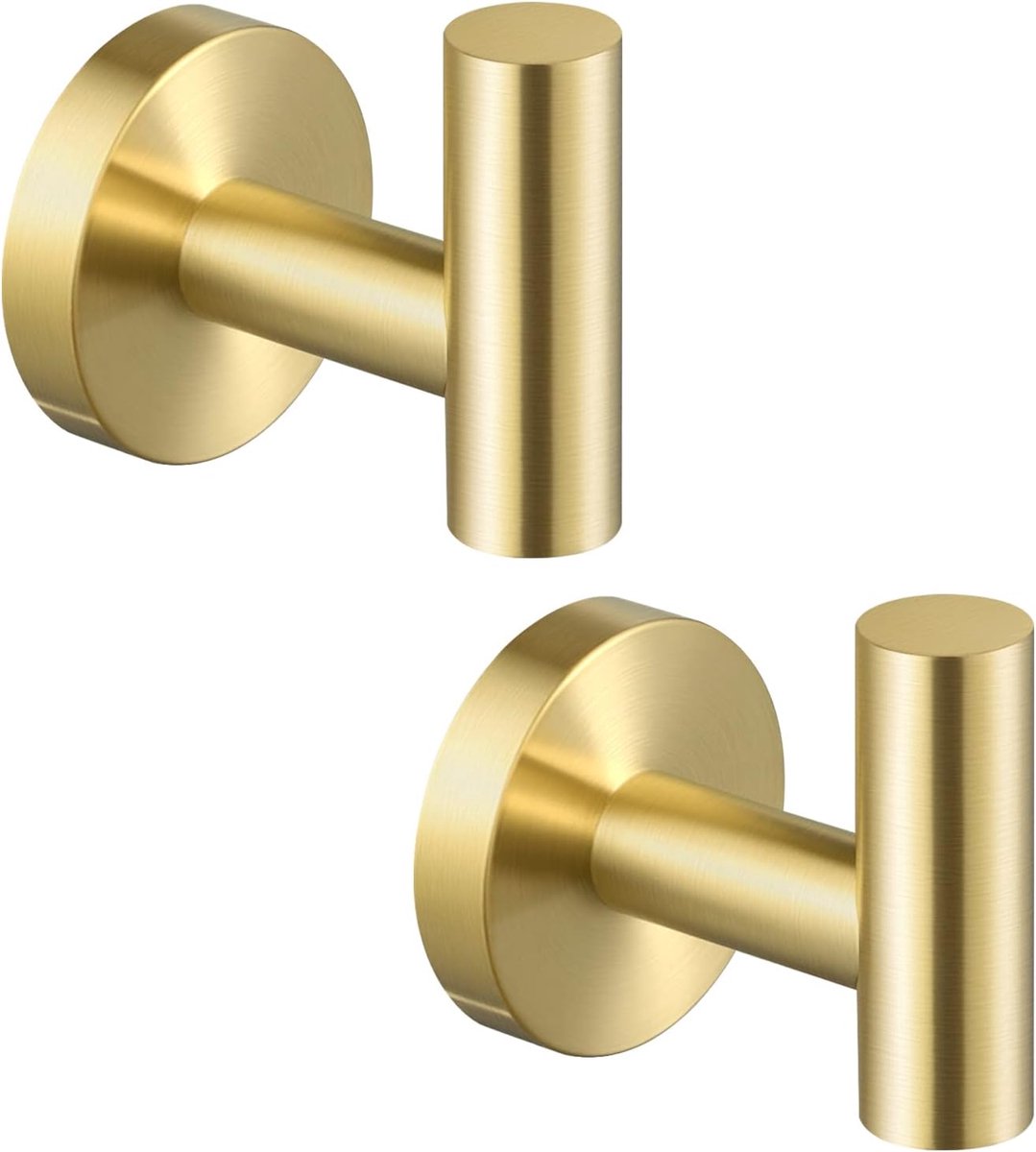 2-pack self-adhesive hooks - Door hooks - Clothes hooks - Bathroom hooks - Wall hooks - Towel hooks - Hook holders - No drilling required - Self-adhesive - SUS 304 - Suitable for home, office, bathroom and kitchen - Gold