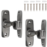 2 pieces - 90/180 degrees - sliding door lock - privacy protection - security sliding door lock - small gate locks - hardware for shed, garden, bathroom, cupboard, window - 80*25 mm - grey