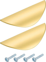2 pieces - cabinet handles - door handle - half-moon cabinet handle - hole spacing 32 mm - drawer handles - concealed zinc alloy handles - zinc alloy cabinet handles - furniture accessories - with screws - for kitchen cabinet, chest of drawers, hardware -