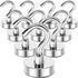 magnetic hook - 10 pieces for more than 5 kg - super strong pulling force - magnet with hook - heavy magnetic hook for hanging, kitchen - silver
