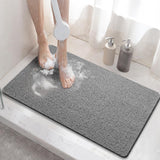 Non-slip shower mat - Non-slip bath mat - with drain - Non-slip water-permeable mat - Soft PVC loofah bath mat - Quick-drying - Grey - 40x60 cm