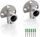2 pieces - installation set for exposed bath taps - stainless steel wall-mounted tap adapter - tap installation kit - tap accessories - bathroom accessories - metal fixture - with screws - silver