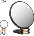 15X Magnifying Mirror - 24*14 cm - Hand Mirror with Folding Handle - Travel Magnifying Mirror with Handle - Double-Sided Magnifying Mirror - with 15x/1x Magnification - Portable Makeup Mirror - Multifunctional Hand Mirror - Black