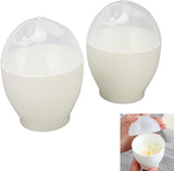 2 pieces - microwave egg cooker - egg cooker - making non-stick eggs and scrambled eggs - for instant breakfast - PP plastic steam cups - 6.5 x 9.5 cm - kitchen utensils - non-stick coating - for home kitchen - white