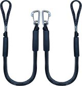 pieces - Boat rope - Mooring rope for boats - Stretch - Boat Bungee Dock Line with hook rope - Mooring line Boat equipment - Boat accessories - Mooring rope - for kayak, motorboat, canoe, pontoon - black