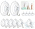 Suction Cup Hooks (12 Pieces) - Suction Cup Hooks - 1.77 Inch Clear Suction Cups - up to 3kg - with Metal Hooks - Threaded - Brute Strength - suction cup hooks - for Kitchen Bathroom Shower Wall Window Door - hanging hooks - suction cups sun protection - 