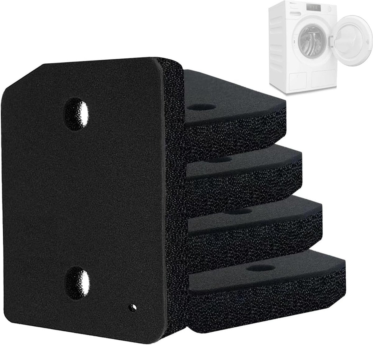 pieces - Dryer Filter Sponge Filter - Dryer filters suitable for Miele T1 - Filter sponge foam - Filter - Dryer base filter - tumble dryer plinth filter - 210 x 155 mm - Black