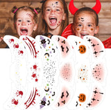 6 pieces - Temporary Face Tattoos - Halloween decoration - Glitter makeup stickers - Self-adhesive Tattoos for Adults - Festival Glitters - Face stickers - Halloween makeup