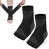 1 pair - Ankle brace - Ankle support - Ankle bandage - Foot brace - Upper neck circumference 22 cm - for damaged ligaments and sprained ankle - support band for heel pain with plantar fasciitis - relief of heel pain - Unisex - M - black