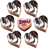6 pieces - stainless steel - dessert rings - cake rings - with handle - molds - for baking and cooking cakes, mousses, and desserts - 8*3.8 cm - silver - Heart shape