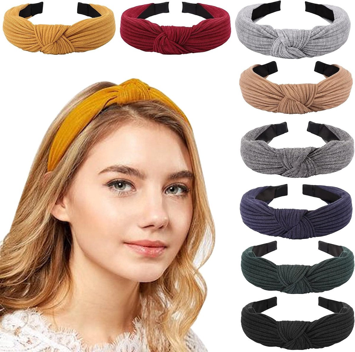 8-Pack Women's Headbands - Comfortable Head Wraps for Hair Accessories