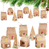 24 Pieces Advent Calendar Gift Boxes - Christmas Treat Boxes Gift Packaging - Triangular Advent Calendar Gift Boxes - Christmas - Number Stickers - DIY Advent Calendar - Party and Gift Box for Candy Gift Decorations