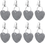8-pack - Heart-shaped grey tablecloth weights with metal clip - Tablecloth stand and hanger stone