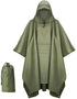 Poncho - Raincoat - 210*140cm - multifunctional waterproof rain poncho - Waterproof Rain Poncho - Cycling Poncho - reusable - raincoat with hood - rain poncho with chest pocket - with storage bag - for travel, hiking, camping, fishing - green