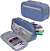 Large Pencil Case - Pencil Bag for Children and Adults - Large Case - Pencil Case - Storage Box - Desk Organizer - School Pencil Case - Multifunctional Pen Bag - Pencil Case - Pen Pocket - High Volume - for Boys and Girls - Blue