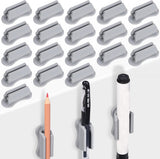 20 pieces - pen holder - pen holder for desk - self-adhesive silicone pen holder - for clipboard mounting in classroom - highlighter holder - pencil holder - for desk, classroom, office accessories - grey - 2*4.7 cm