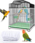 Birdcage Mesh Cover - Universal Birdcage Cover - Birdcage Splash Guard - Seed Catcher - Dust Cover for Birdcage - Birdcage Cover Skirt - Dustproof Mesh Cover - Dust Cover - Net - Birdcage Accessories - 40*150-220 cm - White