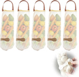 5 pieces - Vegetable bag - Fruit bag - 48*11 cm - Storage bag - hanging mesh bag - reusable large bag for cooking seafood - washable bags - for vegetables and fruit for the kitchen, fridge, potato, onion, garlic, vegetables and fruit - beige