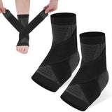 pair - Ankle brace - Ankle support - Ankle bandage - Foot brace - Upper neck circumference 26 cm - for damaged ligaments and sprained ankle - support strap for heel pain with plantar fasciitis - relief of heel pain - Unisex - XL - black