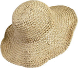 Ladies' straw hat - summer beach foldable sun hat wide brim - ladies' braided sun hat travel decoration vacation - soft and breathable - Summer & Vacation (beige)