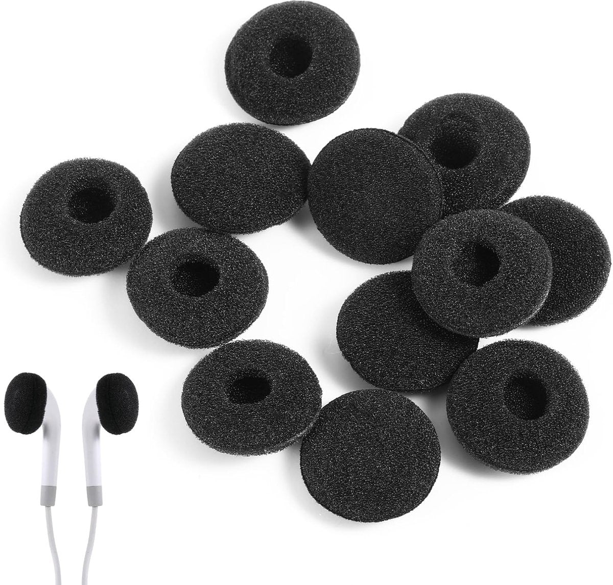 12 Pieces Soft Foam Replacement Ear Cushions - Headphone Ear Cushions - Universal - Sponge Earplug Cushions - for MP3 MP4 Headphones
