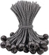 50 pieces - 6 inch - Elastic rope - Elastic cord - Tensioning elastic - tension cord - ball bungee cords - with balls - reusable - for golf nets, soccer goals, camping, tent poles, hose - black rope white spot - 150*22 mm