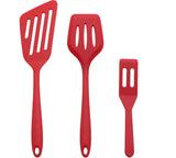 3 pieces - spatula - silicone spatula set - silicone cooking spatula - heat-resistant non-stick spatula - kitchen utensils - for baking and stirring - red