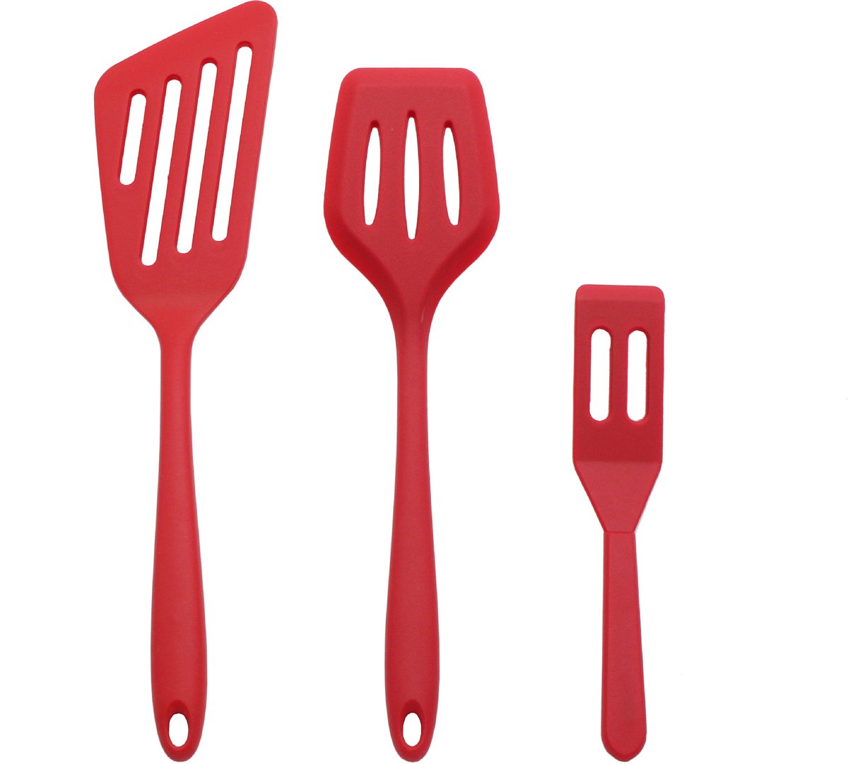 3 pieces - spatula - silicone spatula set - silicone cooking spatula - heat-resistant non-stick spatula - kitchen utensils - for baking and stirring - red