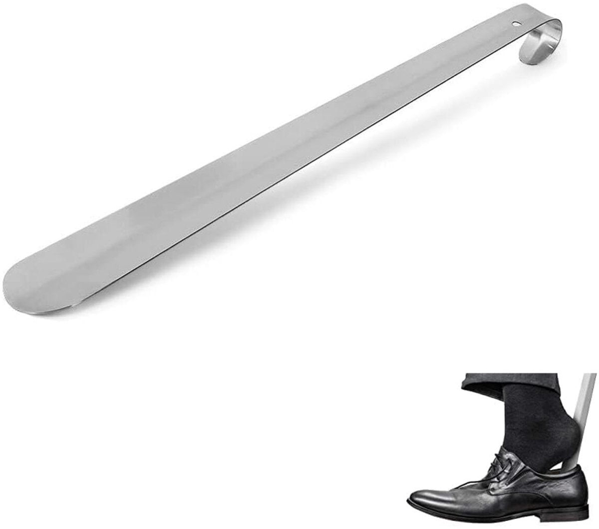 Shoehorn - Shoe puller - 30 cm - shoehorns - shoe spoon - stainless steel shoehorn - durable and strong - long shoehorn - width 1.2 mm - silver