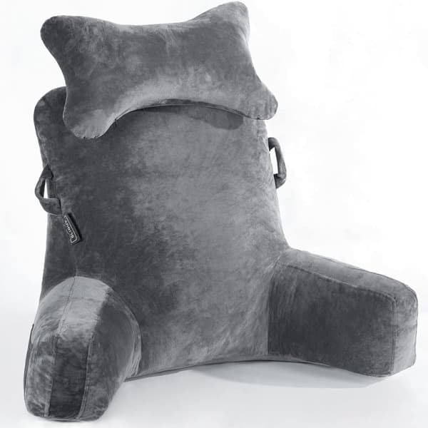 Extra Large Back Cushion with Armrests for Bed and Sofa Reading Sitting Support
