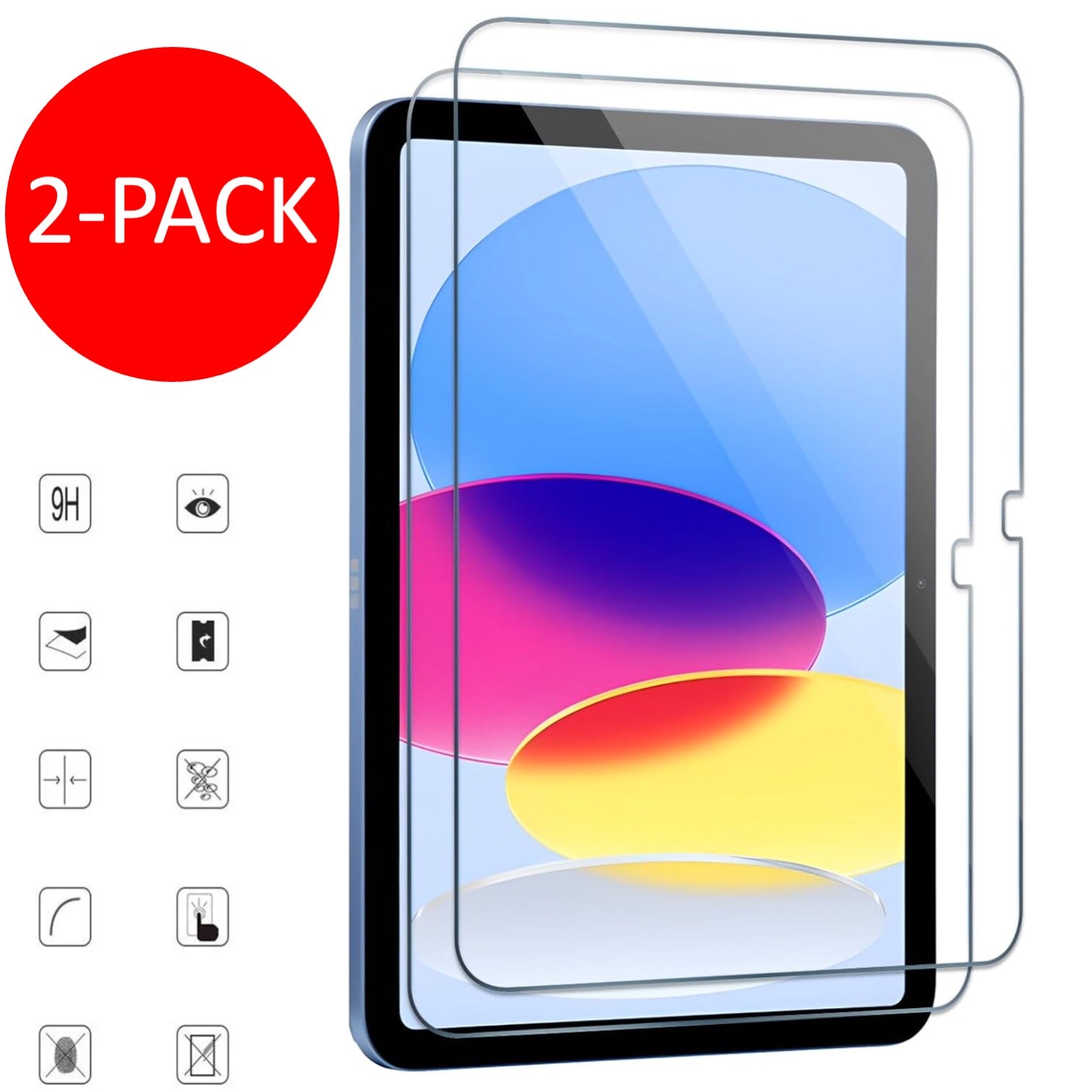 iPad (A16) Gen 11 2025 Tempered Glass Screen Protector 9H Transparent 2-Pack