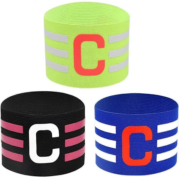 Adjustable Football Captain's Armband 3 pcs Compatible with Football Hockey Rugby for Adults and Youth