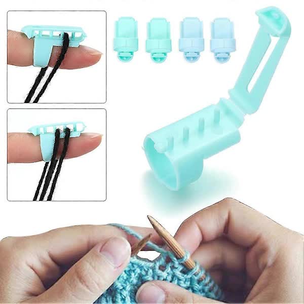 4pcs Plastic Yarn Guide Finger Holder Knitting Thimble Tool for Yarn Separation