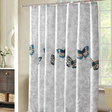 Shower Curtain 220x200cm Bathroom Curtain with Hooks Mildew Resistant