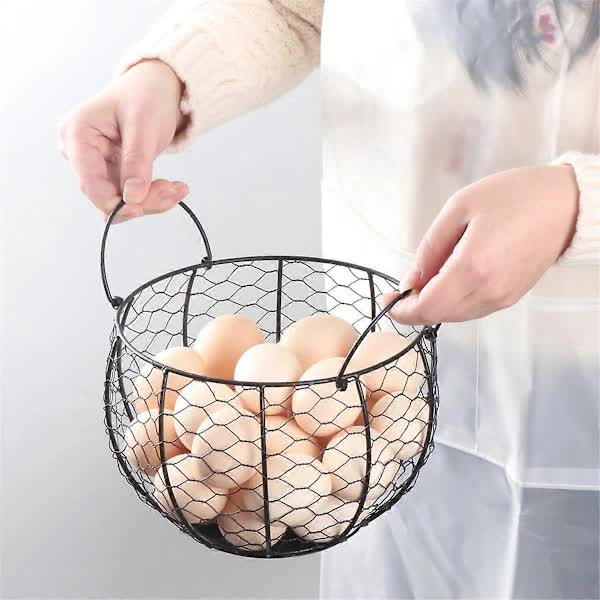 Egg Basket Model A Black for Fresh Eggs Collection