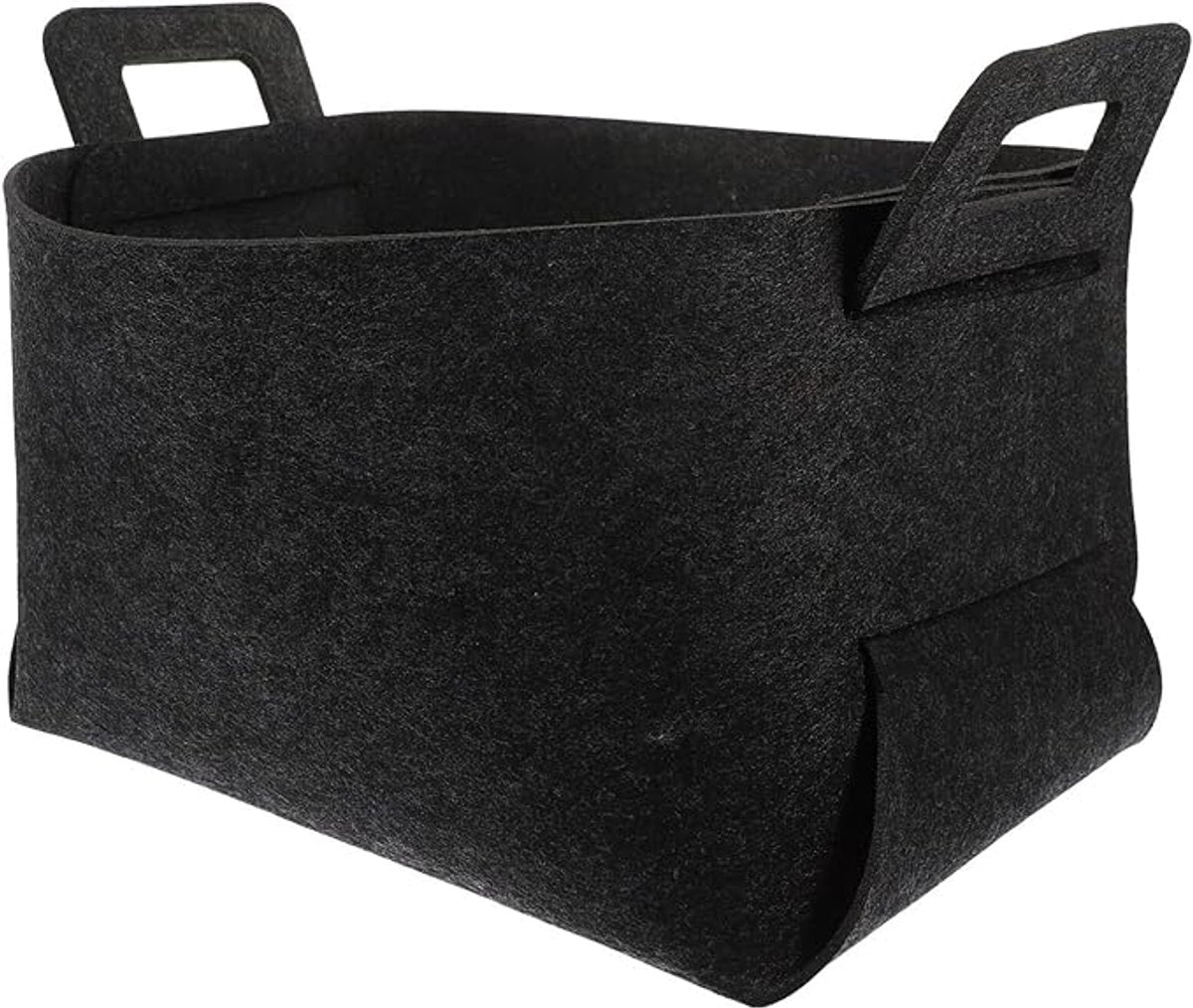 Storage Basket - Storage Box - Clothes Organizer - Wardrobe - 18*13*11cm - Small Storage Basket - Laundry Basket - Laundry Bag - Felt Cloth - Black - Home Decor - Storage Box - Closet Organizer