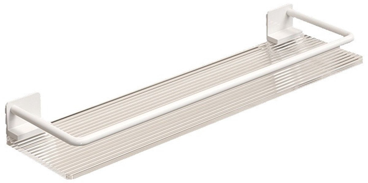 Bathroom Shelf - Wall Shelf - Milky White - Suitable for Toilet, Kitchen, Laundry Room, Farmhouse - for Item Storage, Room Decoration - Acrylic + Space Aluminum - 30*10*4cm - No Drilling