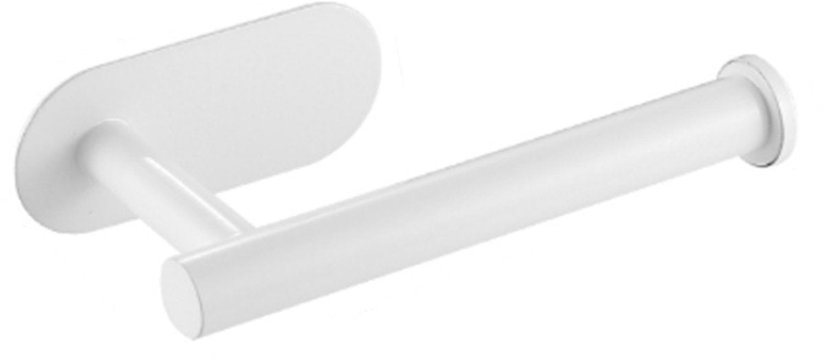 Toilet Roll Holder - Toilet Roll Holder - No Drilling - White - Self-Adhesive - Roll Holder - Stainless Steel - Bathroom & Kitchen - 16*8*4.5 cm - for kitchen, bathroom and toilet