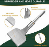Chisel - 17 * 165 * 75 mm - Tile chisel - slanted chisel - stone chisel - cold chisel - flat chisel - hammer drill chisel - tile chisel for SDS-plus - 40CR chrome steel - silver - 25° bend - for tiles concrete stone masonry