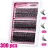 False eyelashes - 300 pieces - 30D + 40D + 50D - 10-18 mm D curl - Pre-Made Volume Fans - Pre-Made Fans - Eyelash extensions - Cluster - Lashes - Natural - Pieces of lashes - DIY lashes