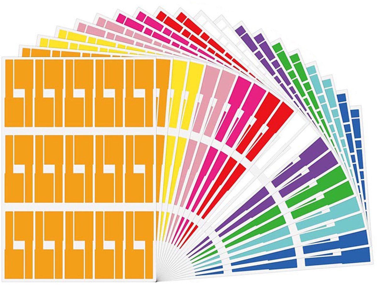 Cable Markers - 20 Pieces - Cable Labels - Cable Marking Labels - Self-Adhesive - Waterproof - Tear-Resistant - Oil-Resistant - Scratch-Resistant - Handwritten - 10 Colors