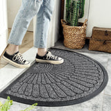 Rubber doormat - Semi-circular - Outdoor Anti-slip Washable Doormat - Rain - Outdoor - Indoor doormat - Dark gray - Drying mat - 60 * 90 cm - cleaning mat - outdoor - hall - balcony