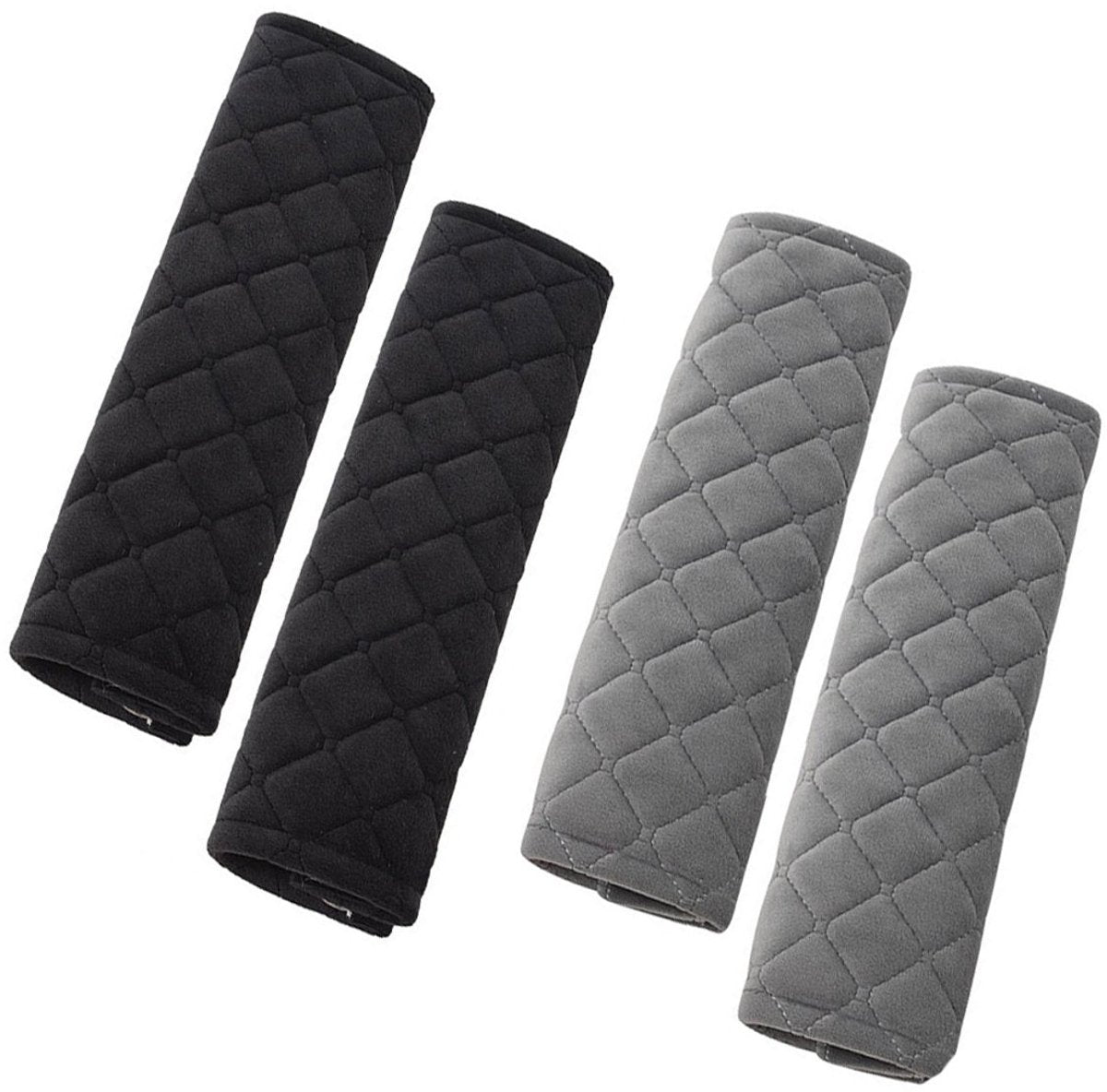 Seat Belt Covers - 4 Pieces - Seat Belt Cushion - Seat Belt Protector - Seat Belt Cover - Shoulder Covers - Car Seat Belt Cover - Shoulder Cover - Car Seat Belt Protector - Universal - Black + Gray - 27cm