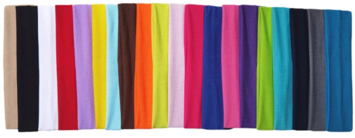 Headband - 20 Pieces - Sports Headbands - Headband - Adults - Yoga Headbands - Elastic Non-Slip - Fitness - Sweatband - Athletic - Gym - Dance - Running - Hair Accessories - 20*5CM