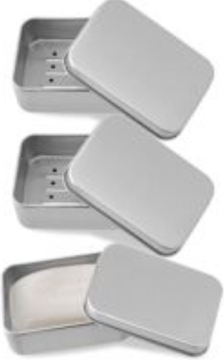 pieces - Soap box with lid - Soap dish - Soap holders - Protective and travel tin - Soap box - Soap dish - aluminum - Travel size toiletries - Bathroom accessories - for holidays and travel