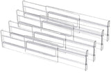 Drawer divider - 4 pieces - Drawer divider - Drawer organizer - Tools - Adjustable/extendable (27.5-52 cm) - For Clothes/Kitchen/Bathroom/Wardrobe - Transparent - Plastic